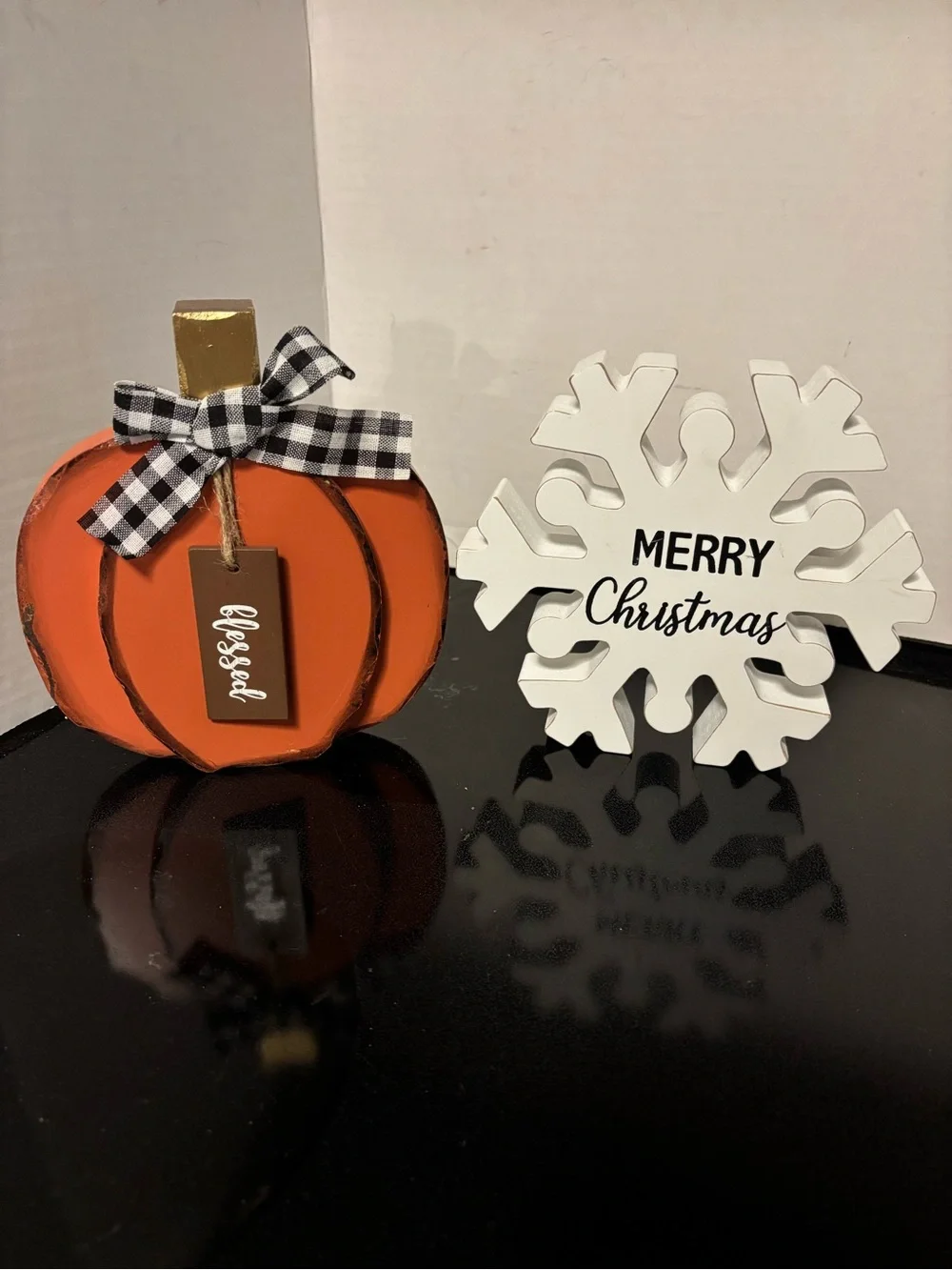 Solid wood holiday decor